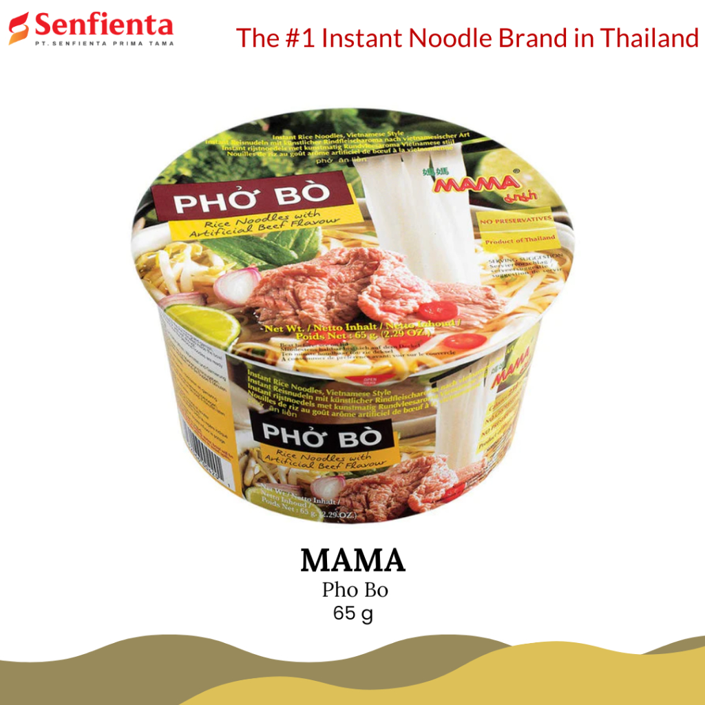 

MAMA Cup Pho Bo Rice Noodle Beef Flavour (Bowl) 65 gr