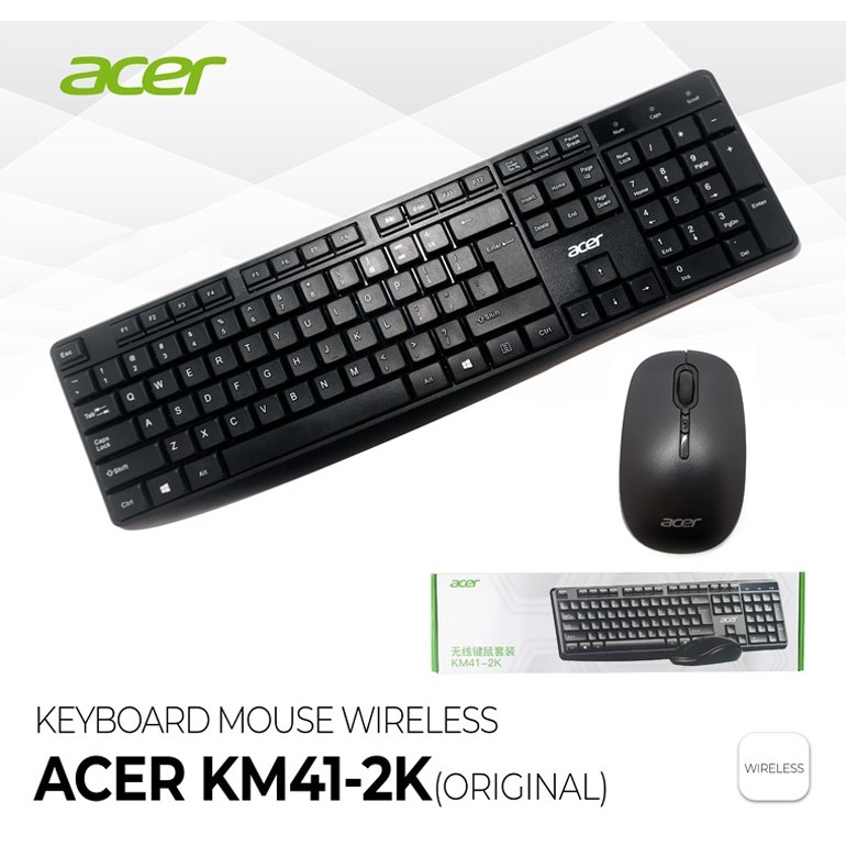 Acer Wireless Keyboard Dan Mouse Combo KM41-2K 2.4G Koneksi Nirkabel Untuk Komputer Dan Laptop