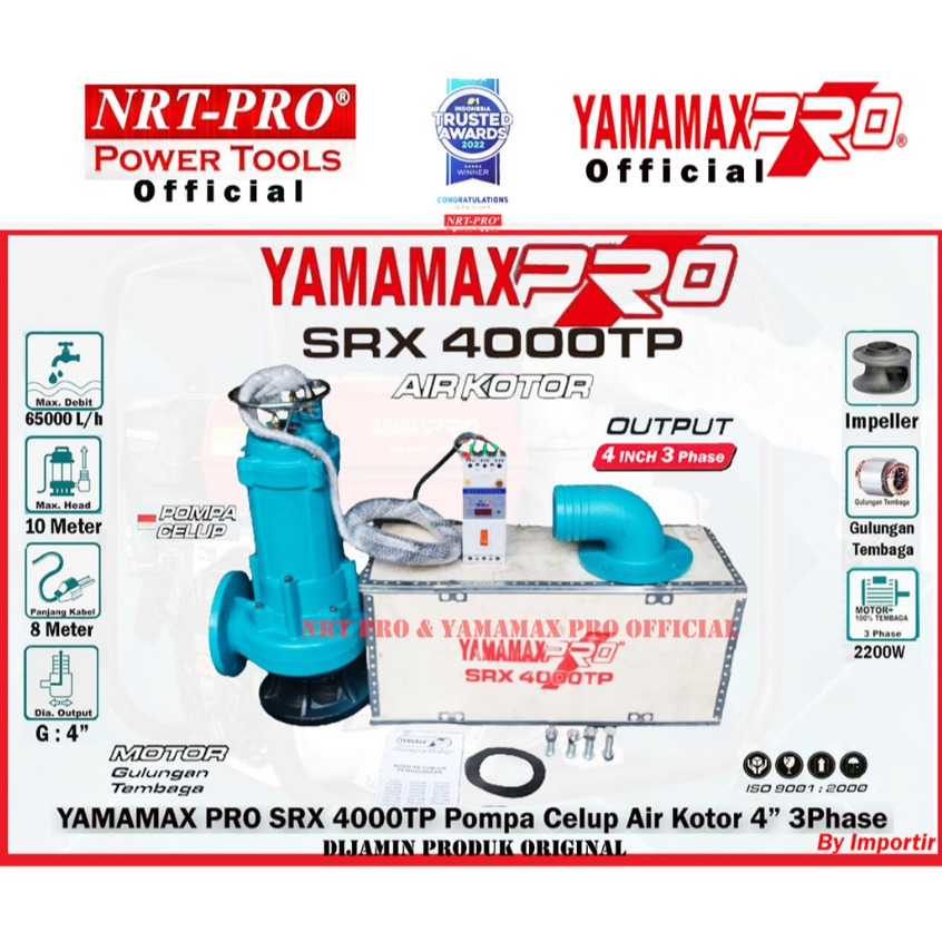 YAMAMAX PRO SRX 4000 TP Pompa Celup Air Keruh Kotor 4 Inch Submersible 4" 3-Phase SRX4000 SRX 4000