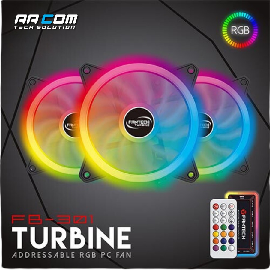 Fantech FB-301 Turbine RGB Fan - Starter Kit 3 in 1 [Hub + Controller]