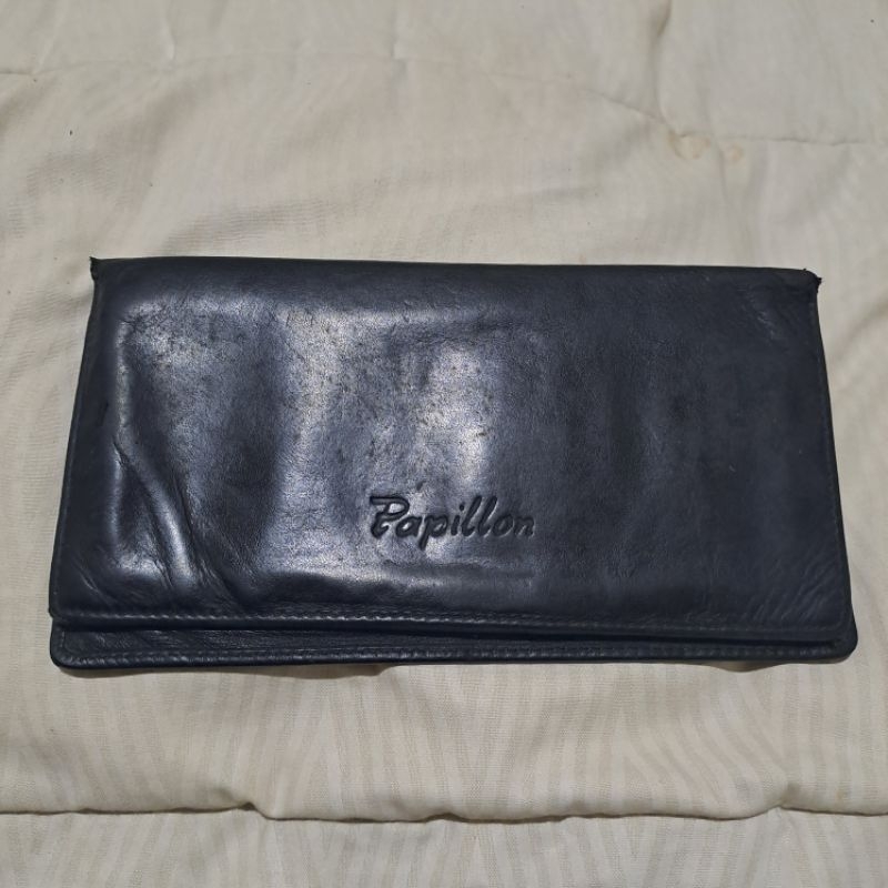 Dompet kulit papillon hitam preloved
