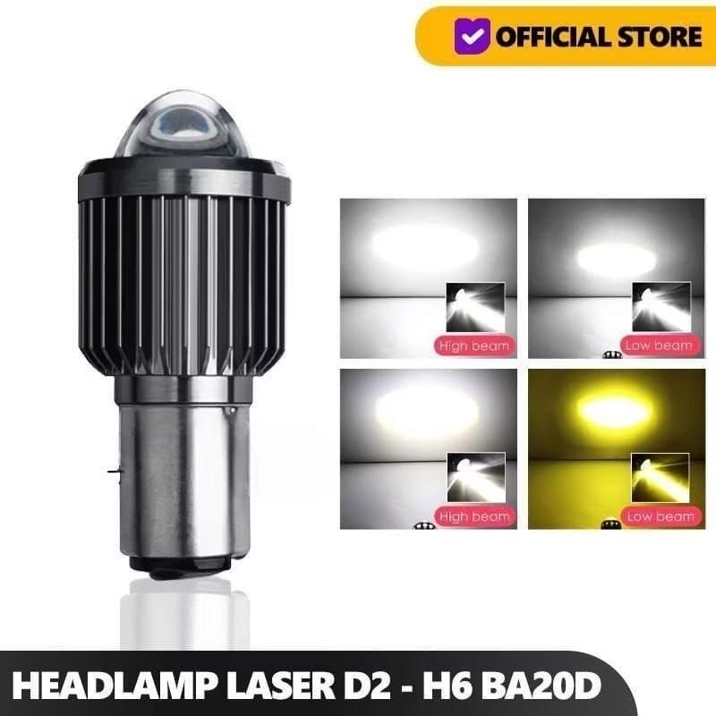 LAMPU LED LASER BA20D H6 LED LASER D2 H6 BA20D LAMPU LED MOTOR VESPA BA20D AC/DC