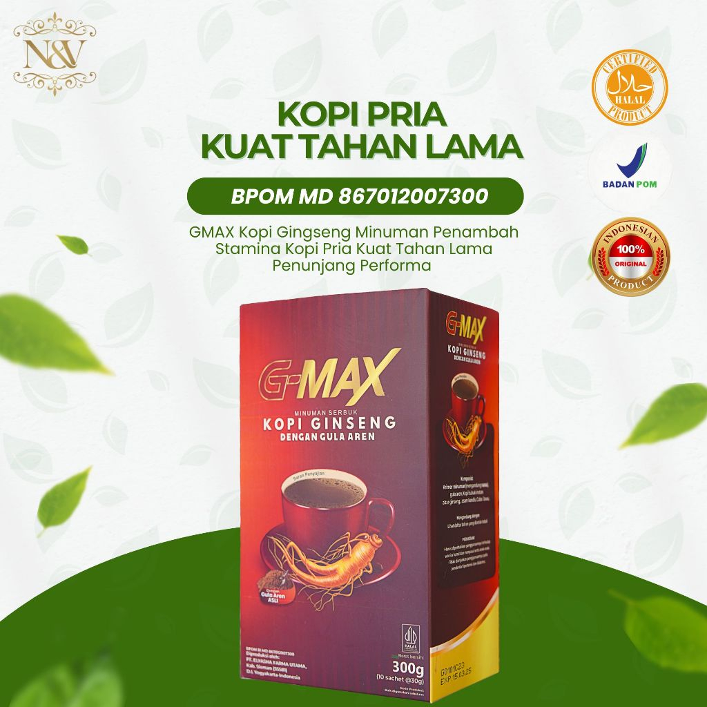 

G Max Kopi Ginseng 1 Box 10 sachet kopi stamina pria tahan lama