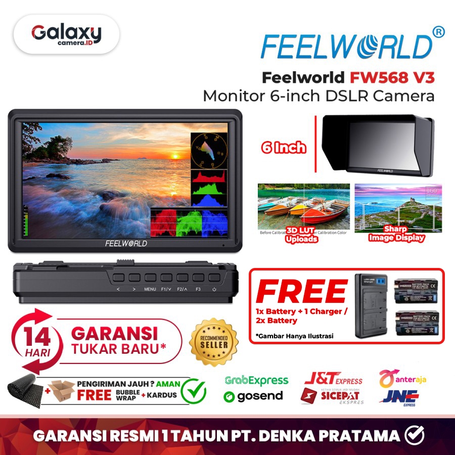FeelWorld FW568 V3 Monitor 6-inch DSLR Camera Field Monitor