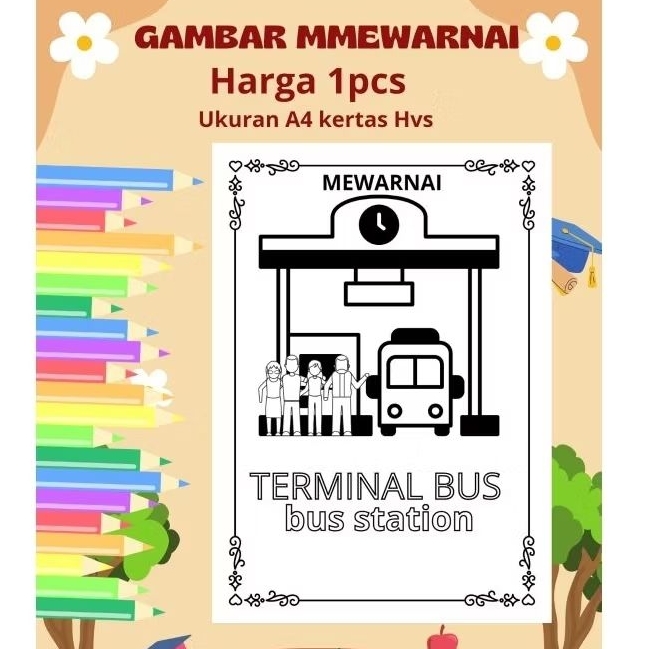 

KERTAS MEWARNAI / COLORING PAPER / KERTAS GAMBAR / KERTAS MEWARNAI ANAK PAUD TK dll