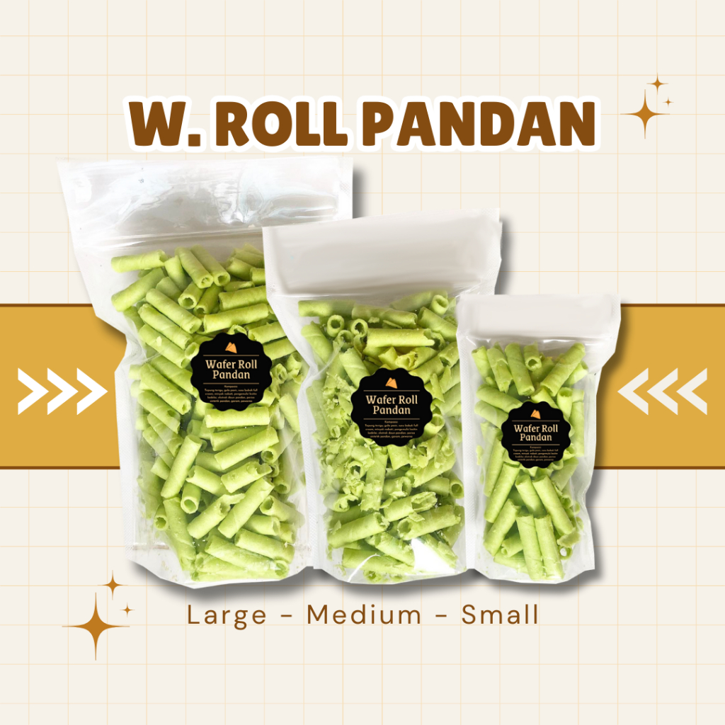 

[DELISH SNACKS] Wafer Roll Pandan / Snack Cemilan Camilan Biskuit Manis Makanan Ringan