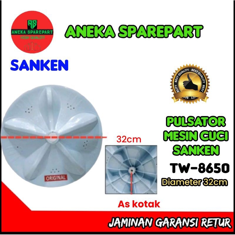 Pulsator Mesin Cuci Sanken As kotak Sanken type TW-8650.pulsator mesin cuci as kotak