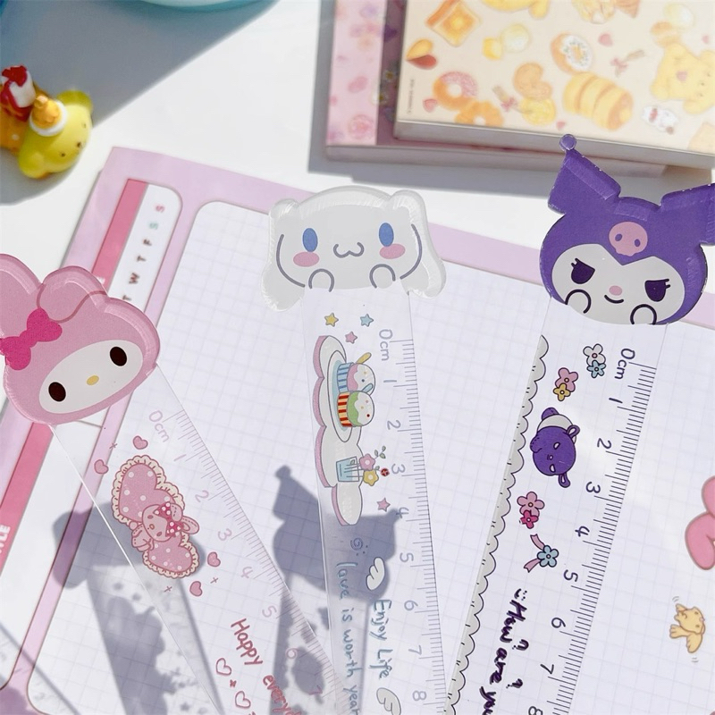 

MJ66 Penggaris 12cm Sanrio dengan ujung kepala Sanrio Karakter / Penggaris Sanrio Murah