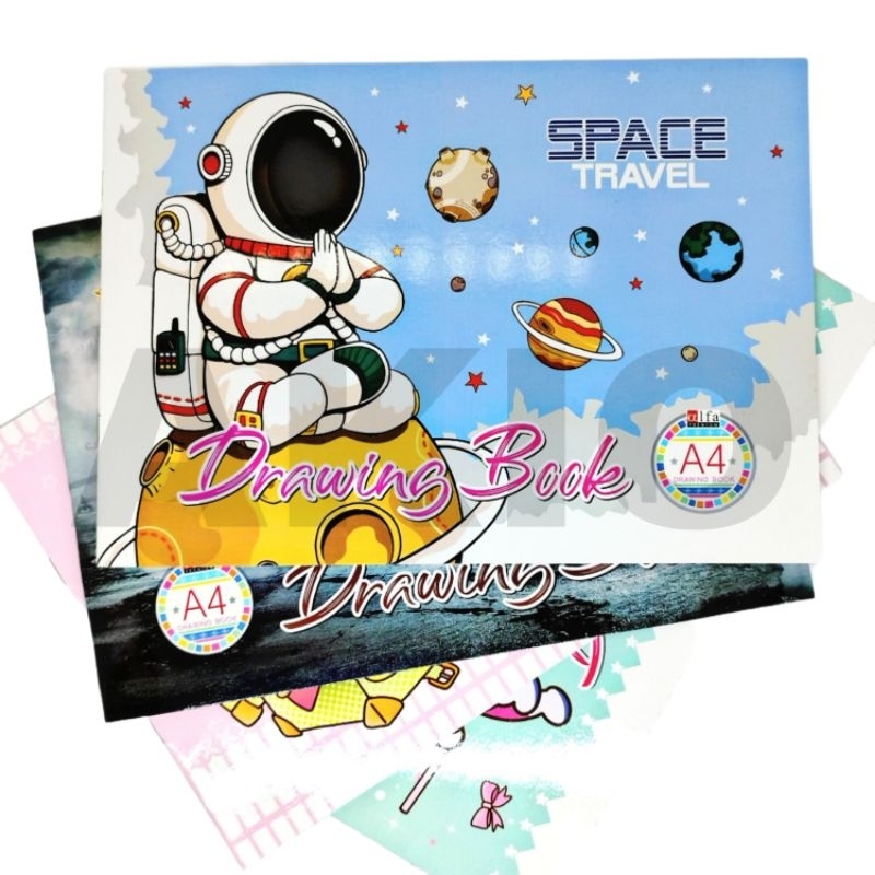 Buku Gambar A4 Mewarnai Anak SD TK Tebal ALFA PREMIUM Karakter ASTRONOT CARS MOBIL PRINCESS 8 Lb Pac