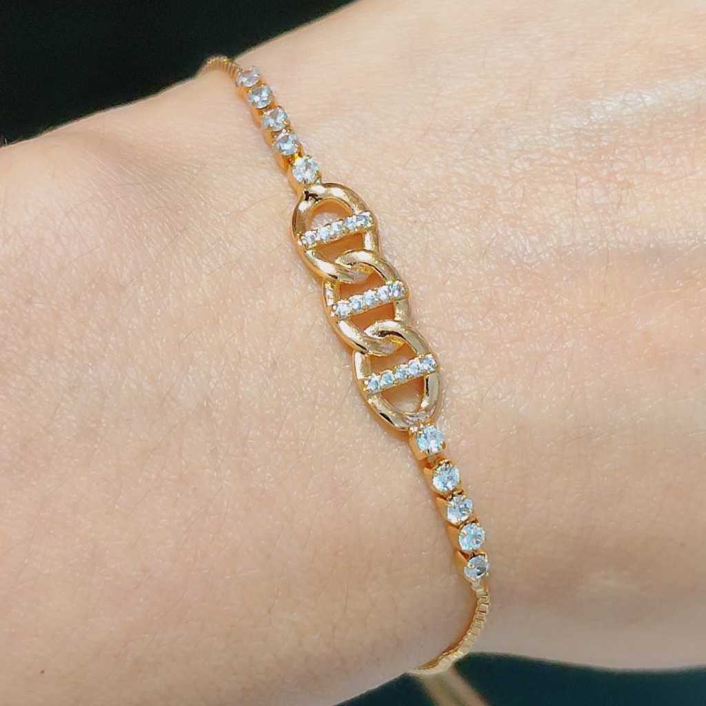 Gelang serut mata gelang serut rantai italy anti karat-BEST JEWELRY