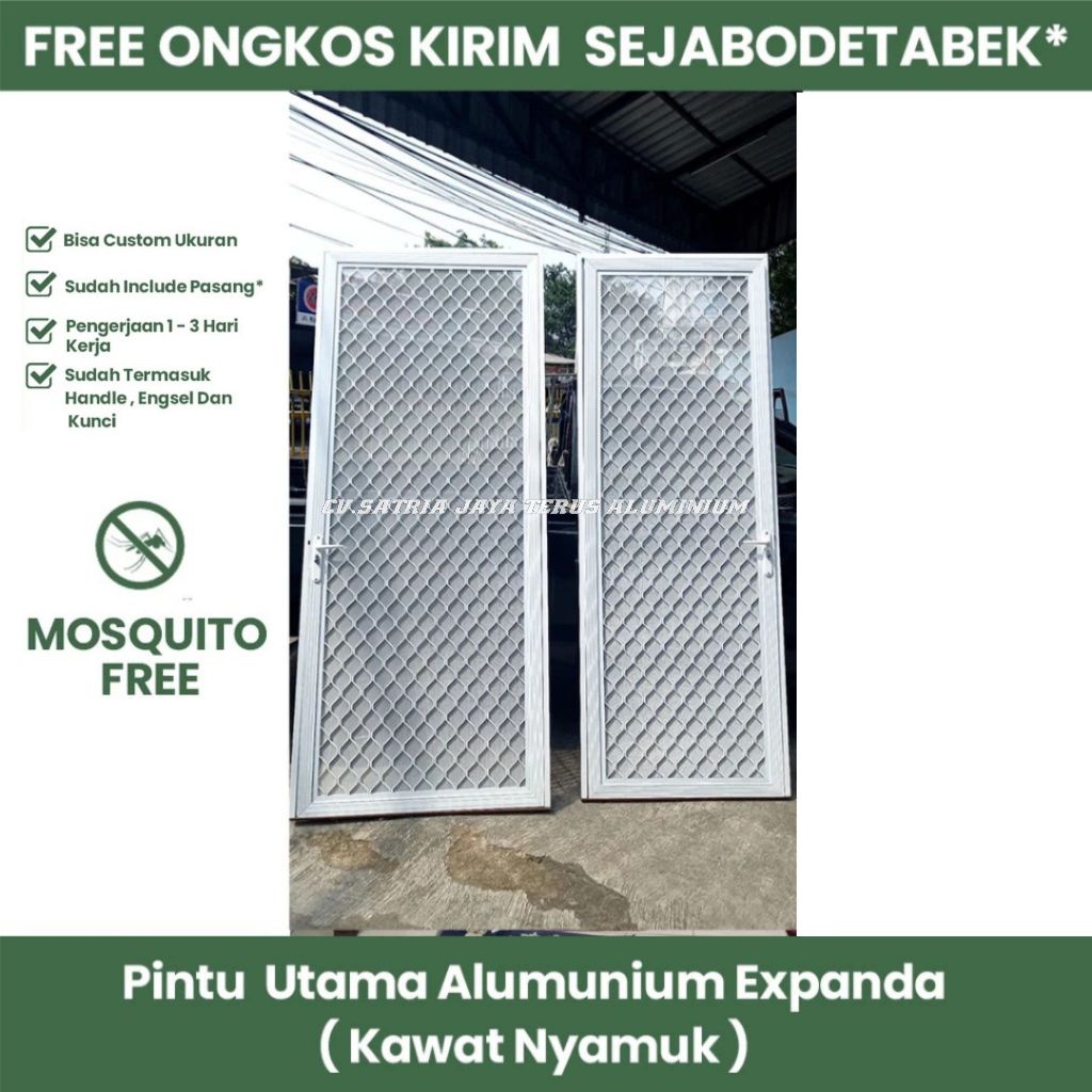 Pintu Expanda Kasa Nyamuk Aluminium / Pintu Alumunium Kawat Nyamuk SUPER Premium Quality