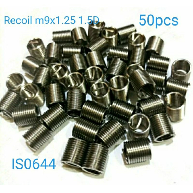 50pcs recoil m9x1.25 1.5D paket helicoil recoil baut 13 bukan m8x1.25 bukan m10x1.0