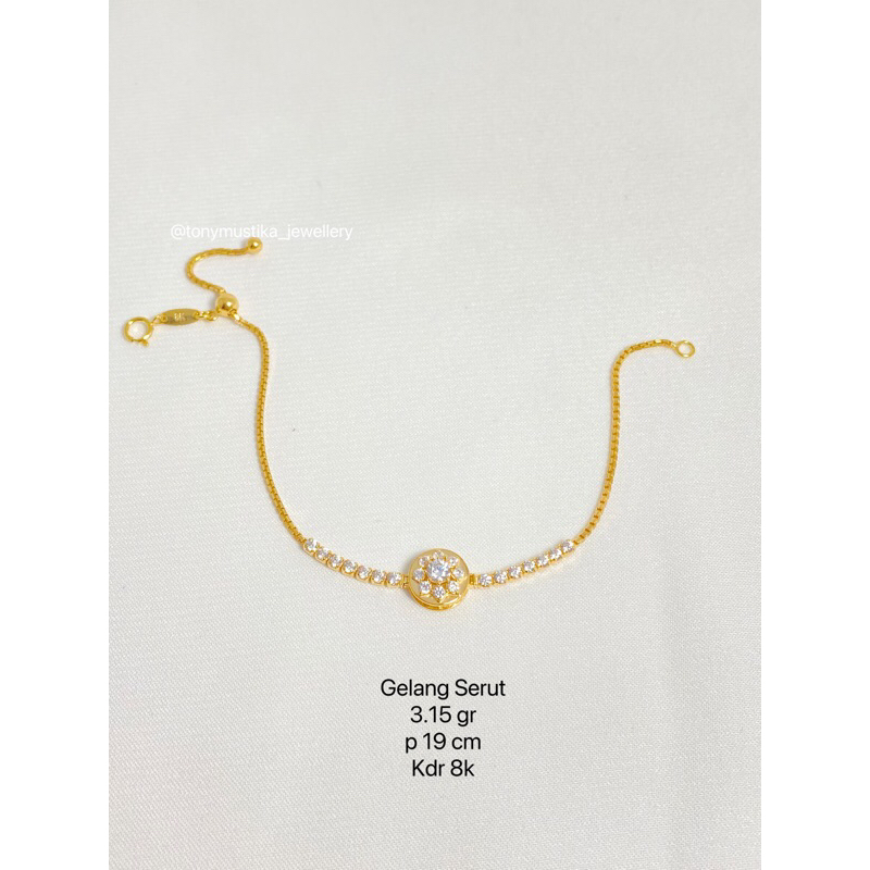 Gelang Emas Serut Model Gold 8K
