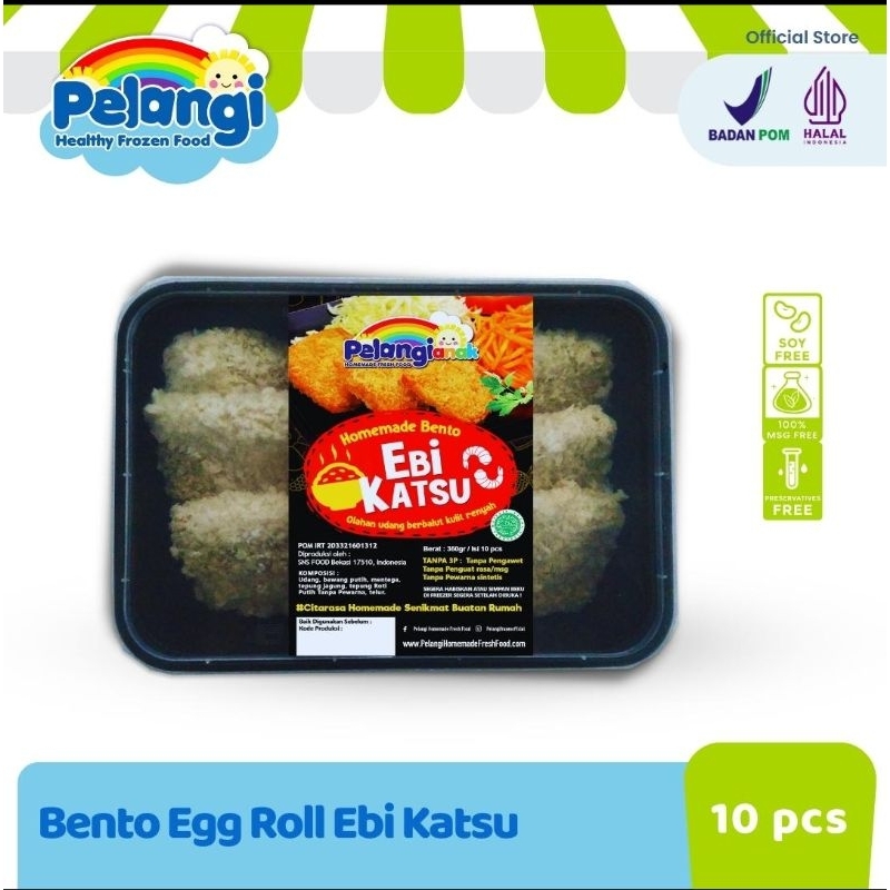 

Bento Ebi Katsu / Egg Roll / Shrimp Roll / Beef Katsu Pelangi Anak Frozen Food 100% Halal Non Msg Bebas pengawet