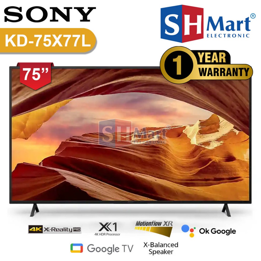 TV SONY BRAVIA 75 INCH ANDROID TV KD-75X77L / 75X77L 4K UHD HIGH DYNAMIC RANGE GARANSI RESMI