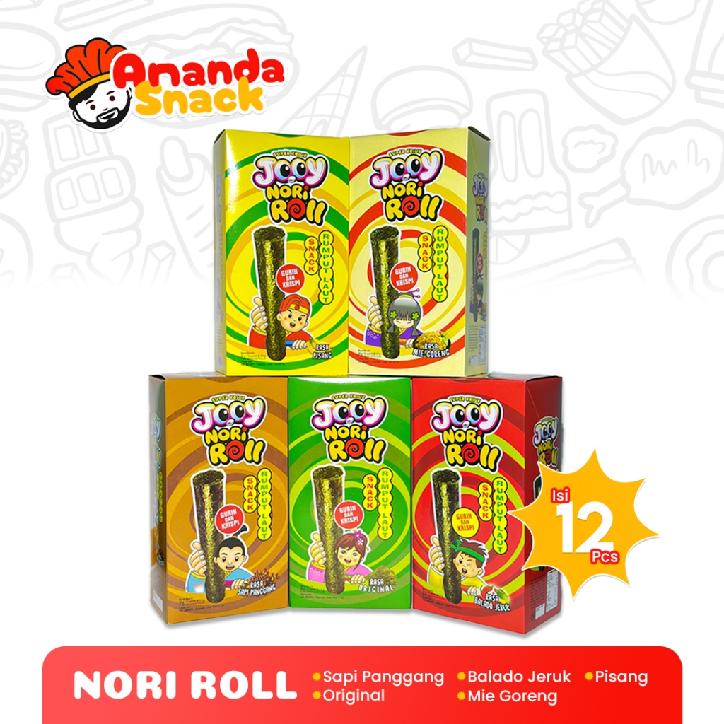 Nori Roll Jooy - Snack Rumput Laut Aneka Rasa - Nori Rumput Laut Cemilan