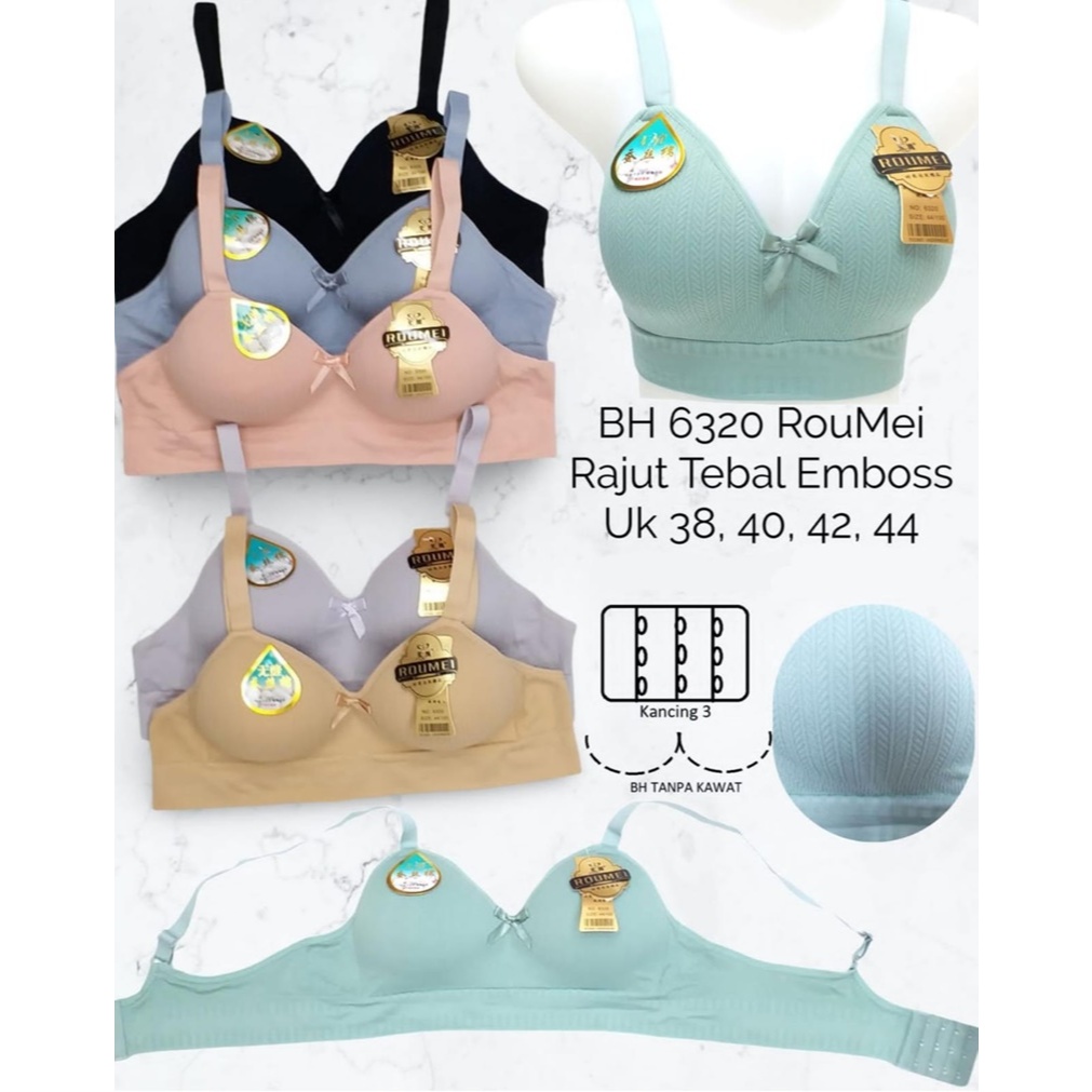 PROMO BH Rajut BH Sport 6320 Uk 38 - 44 Cup B NON KAWAT Busa Tipis Kait 3