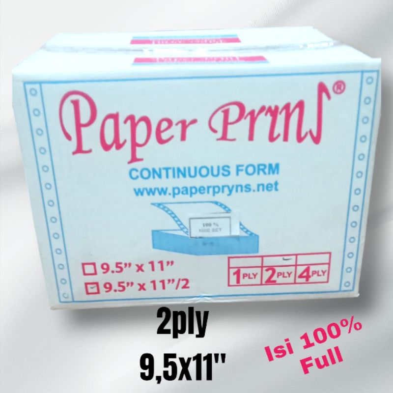 

kertas continuous form 2ply 9,5x11" isi full 1000 set