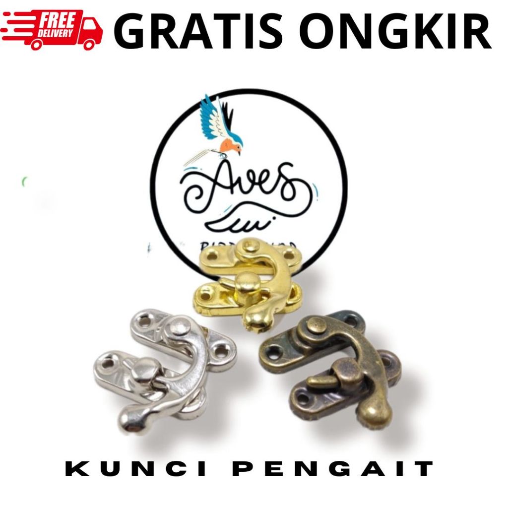 KLEM PENGUNCI JEPIT PINTU SANGKAR BURUNG KUNCI PENGAIT BOX