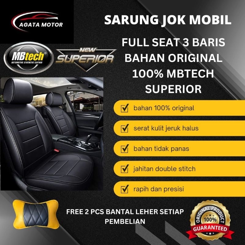 Sarung Jok Innova 2004 - 2011 Type G / Type V / Type Luxury 3 Baris Bahan MBtech Superior / Sarung J