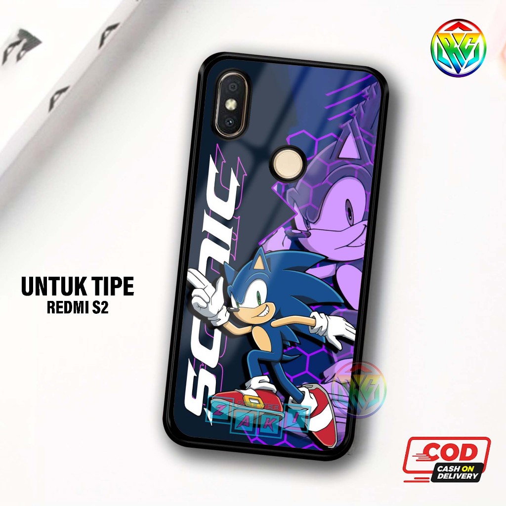 Real Case Xiomi Redmi S2 Terbaru Case kilau - New Case Glossy casing Hp Xiomi Redmi S2 [Motif SONIC]