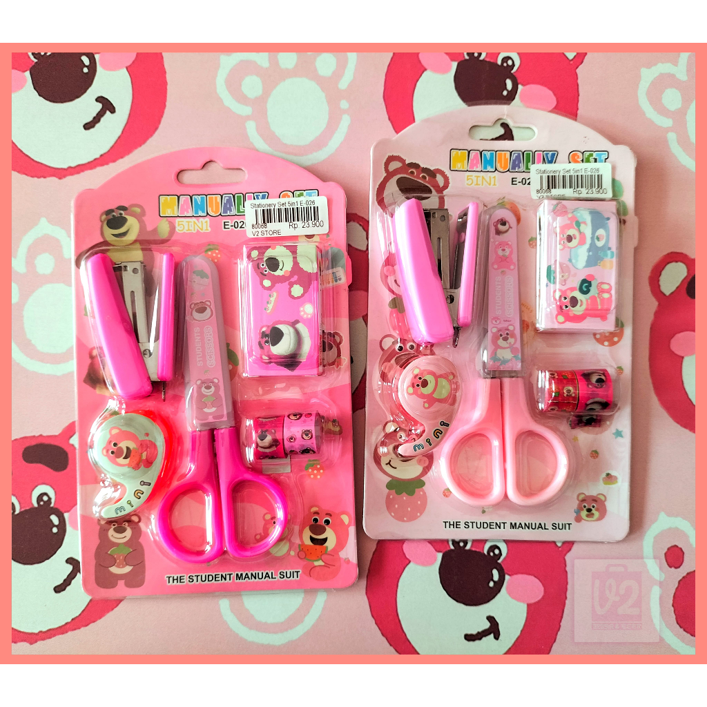 

V2_STATIONERY 1 SET 5IN1 ALAT TULIS SEKOLAH KARAKTER LOTSO FUCHIA