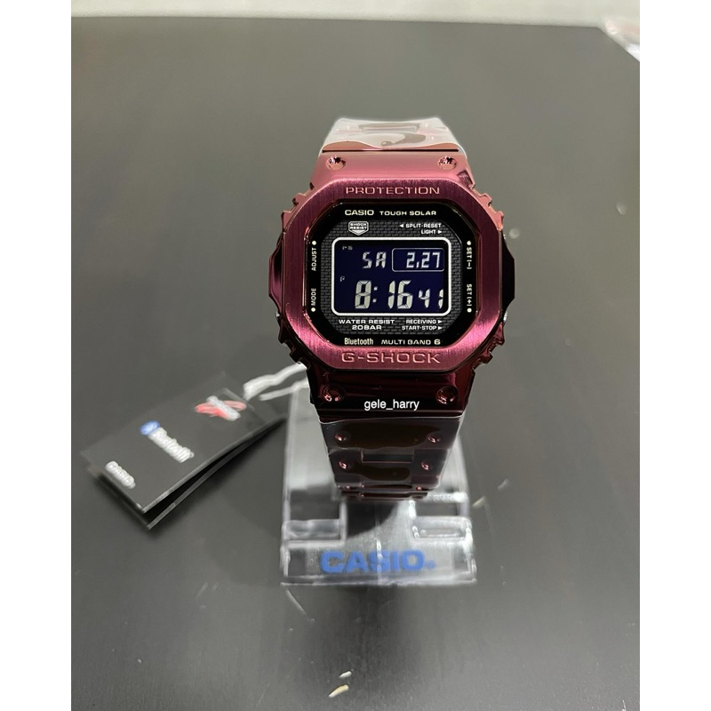 Casio Gshock GMW B5000RD-4 Red Ion PlatedBluetooth Tough Solar