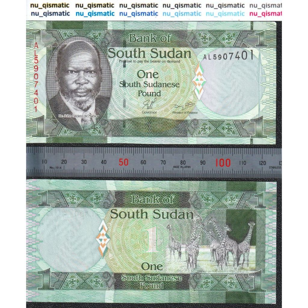 Uang South Sudan 1 Pound , 2011 , UNC Baru Super Gress P# 5