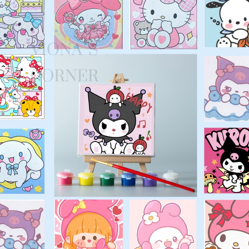 

murah Paint By Number Canvas Painting By Number Melukis Mewarnai Kanvas Karakter Edukasi Anak Kuromi Cinamonroll Helo Kitty