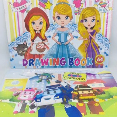 

KP8 Buku Menggambar Drawing Book isi 1 pack 1 pcs motif campur cewe dan cowo