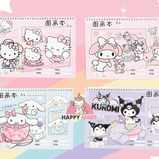 

Wow Buku gambar Motif KOMIK kuromi melody cinnamoroll