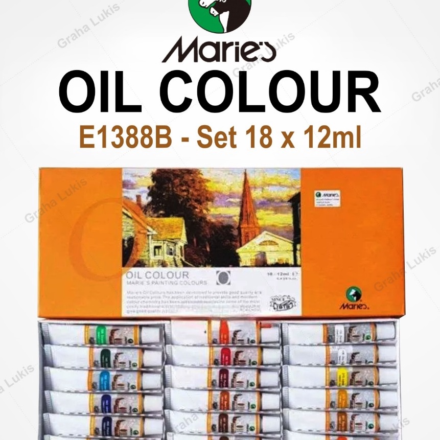 

Premium Cat Minyak Maries Oil Color Set 18