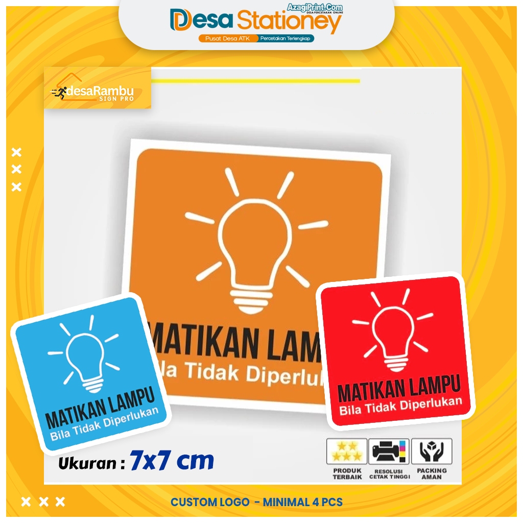 

Stiker Matikan Lampu / Stiker Hemat Energi / Stiker Hemat Listrik - Azagi Print