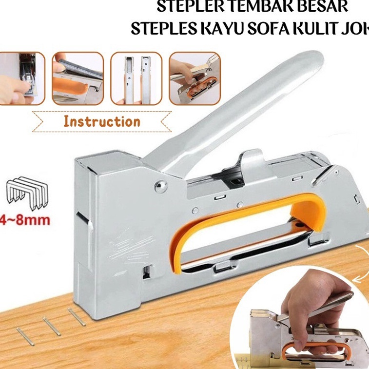 

TUNGGU APALAGI Staples Tembak Tacker Powerful Stapler Silver