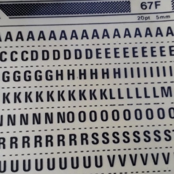 

Terlaris Rugos huruf macam2 ukuran type mulai 17 mm sd 5 mm satuan