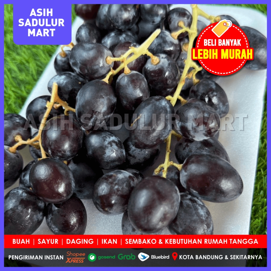 

Buah Anggur Hitam Autumn Segar Manis 1kg Bandung Diskon Murah | Asih Sadulur Mart