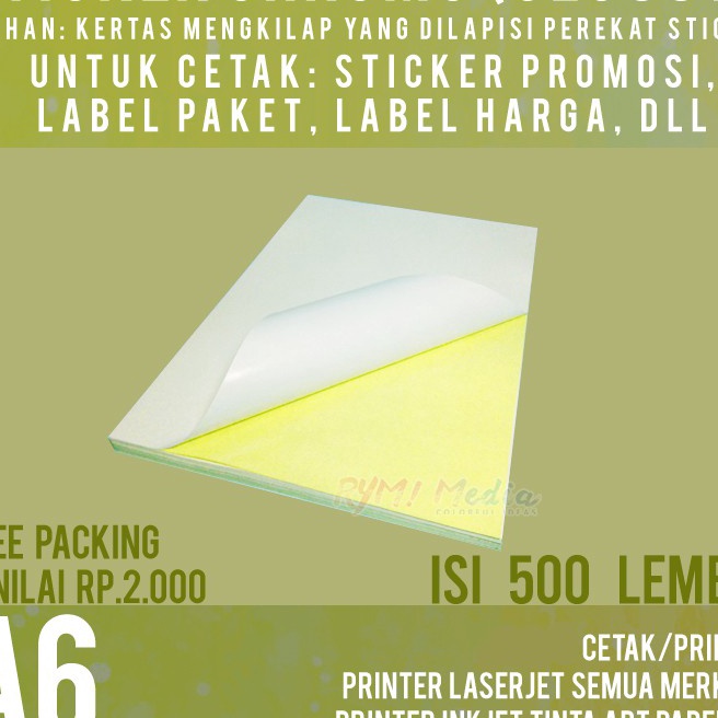 

FG2 lembar Sticker Chromo A6 Kes Stiker Glossy Mengkilap A6 1 RIM
