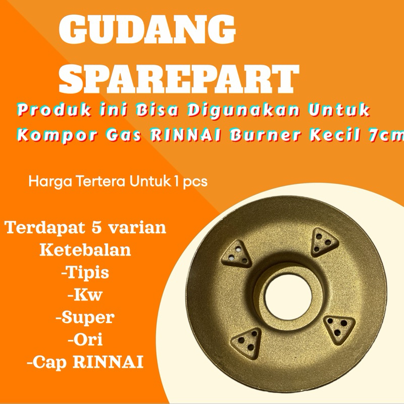 BURNER KUNINGAN KOMPOR GAS RINNAI KECIL 522c