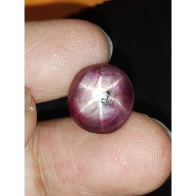 Natural Ruby Star 12 x 12 x 5.5 mm 9.45 Ct Fatwa Merah Delima Round Cabochon Bulat Code 1521
