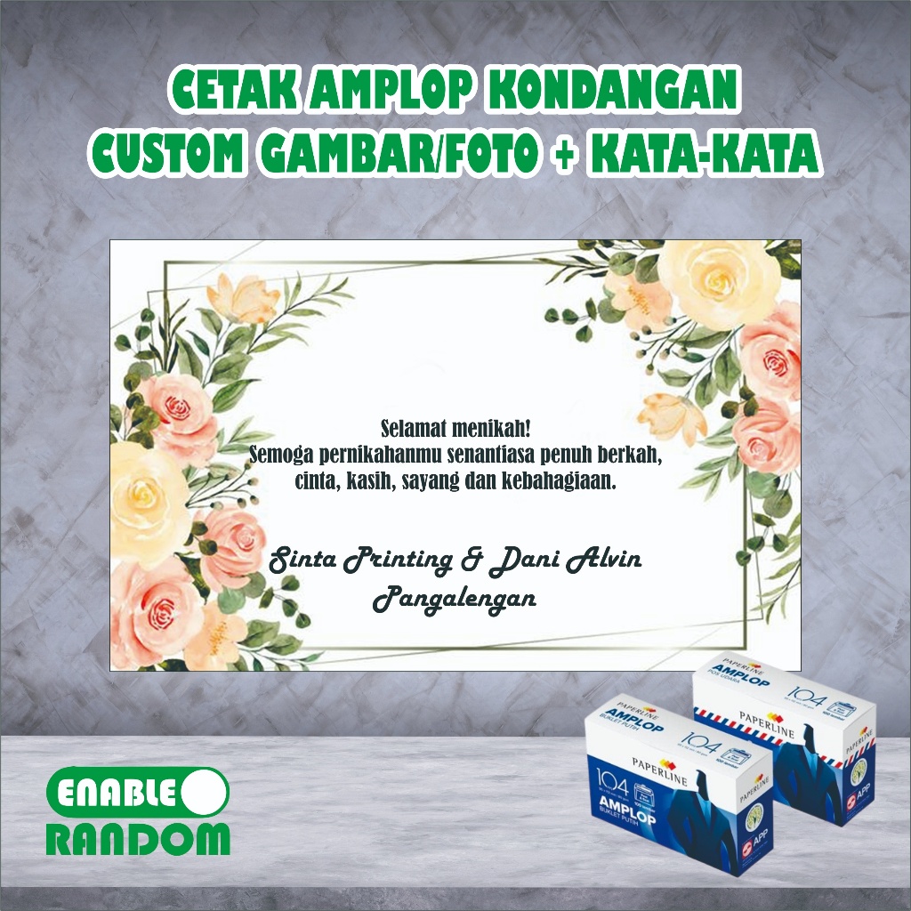 

Amplop Kondangan Custom Teks dan Foto