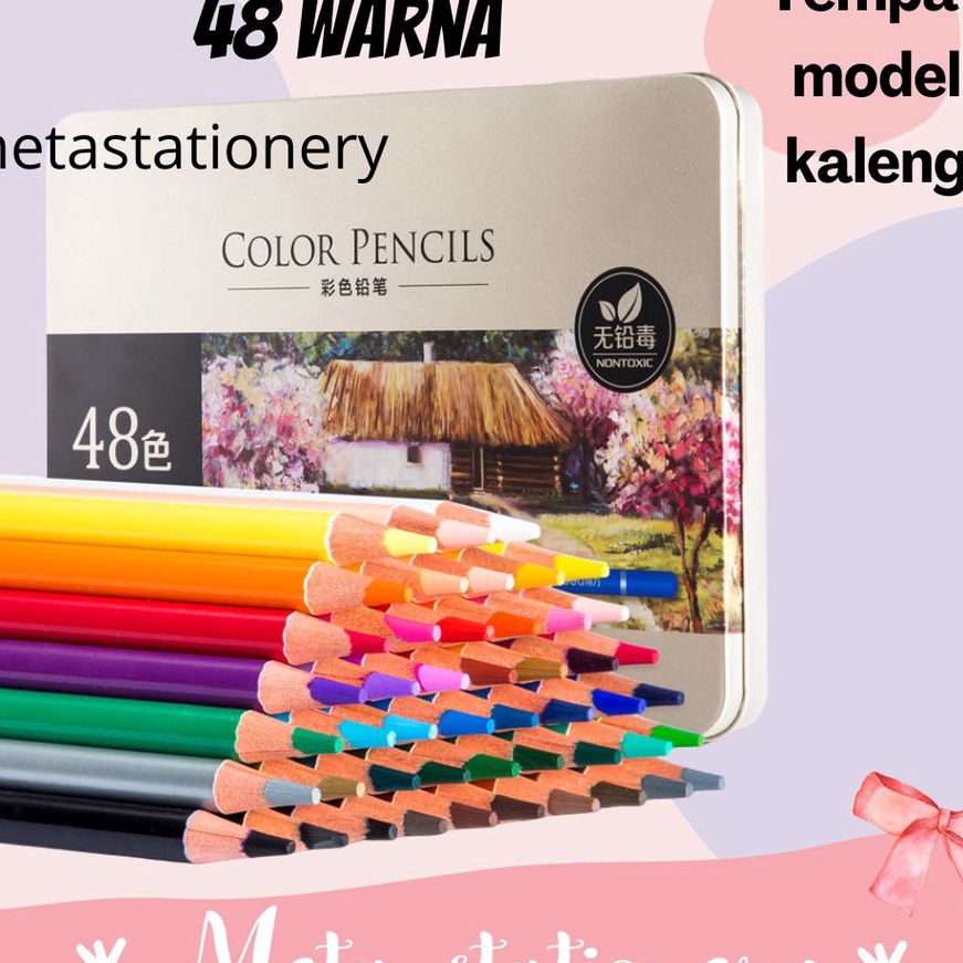 

Wow Oil Pencil Color Pensil Warna Minyak 48 Warna Tin Deli