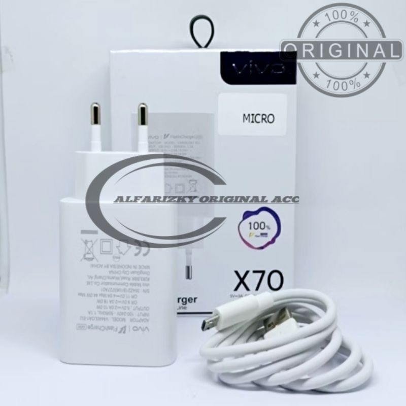 [ Original ] Charger Casan Micro Usb For Vivo Y12S Y20 Y20i Y20S X70 Travel Adapter Kabel Charger Us