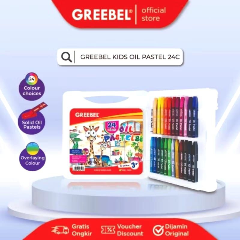 

Kids Oil Pastel/ Crayon Greebel 24 Warna