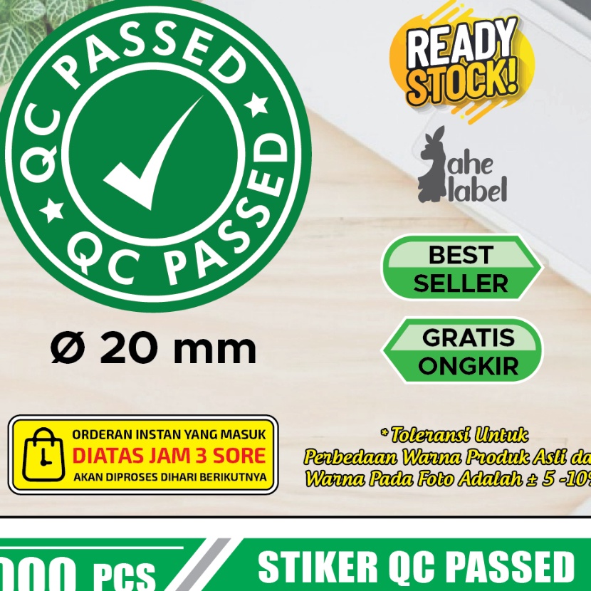 HJ6 STICKER QC CHECKED  STIKER QC PASSED  LABEL QUALITY CONTROL STIKER PENGECEKAN 1 PCS