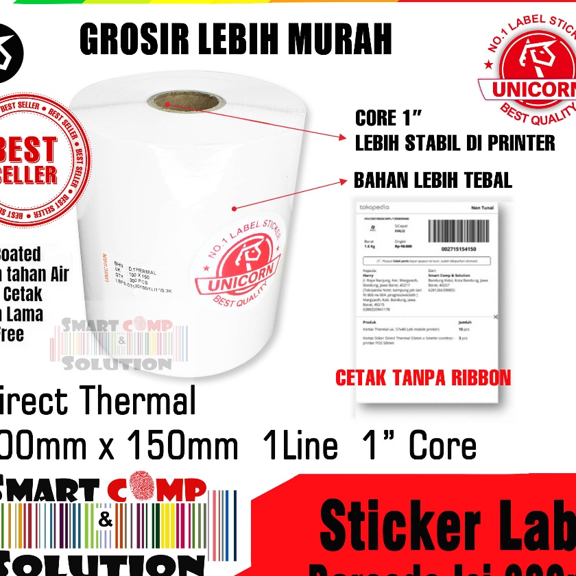 

Spesial Stiker Label Resi Market Place 1x15mm Direct Thermal Isi 3