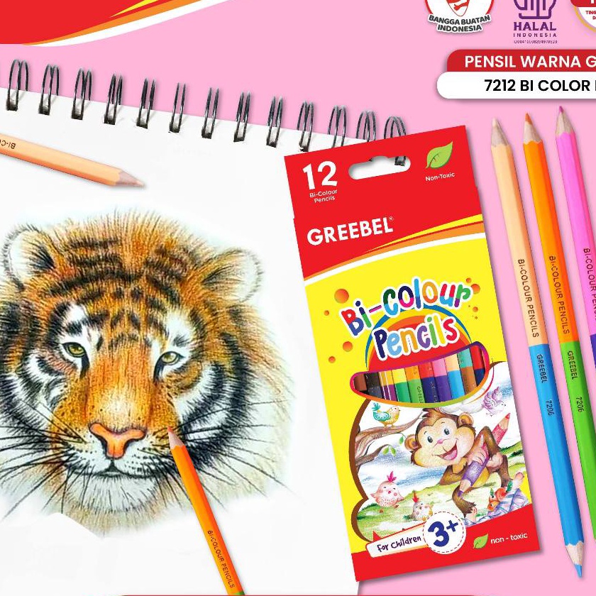 

Bonuskan GREEBEL Pensil Warna 7212 BI Colour 24 Warna Coloring Pensil Warna Greebel Pensil Warna Aman untuk Anak Mewarnai