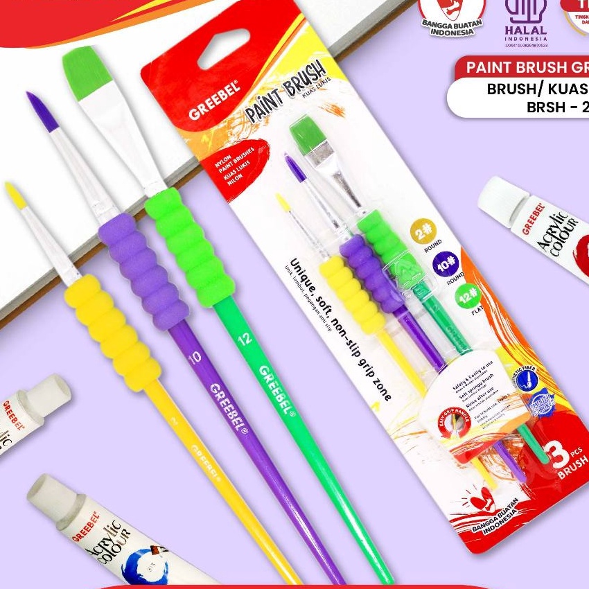 

KI3 GREEBEL Kuas Lukis Brush Paint Set BRSH243A