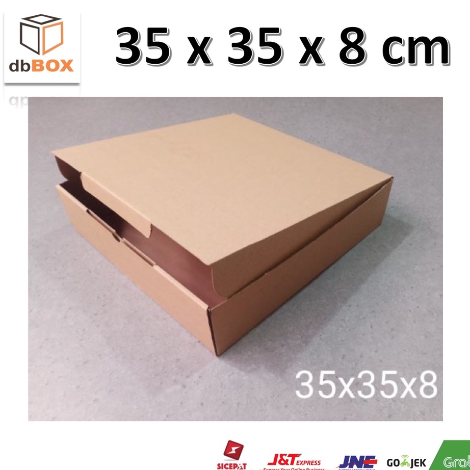 

SUPER HEMAT Kardus Uk 35x35x8 cmDie Cut kotak Kue snack aksesorisdll model box pizza
