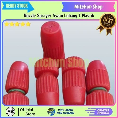 Nozzle Tangki Pompa Sprayer SWAN | SWAN Nozzle Sprayer 1 Lubang Plastik | Spuyer Swan Lubang 1 Merah