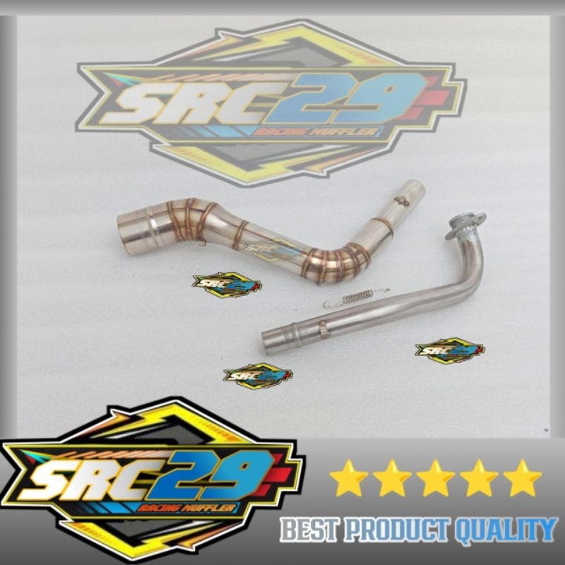 leher pipa knalpot cobra yamaha nmax 155 old new / aerox 155 old new / lexi 125 pipa semi stainless 